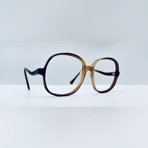 Vintage Swank Echo Brown Translucent Oval Sunglasses Frames Only